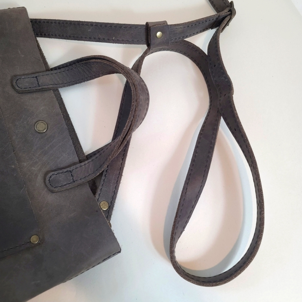 Portland Leather Goods Mini Crossbody Tote in Groupie Grey - Picture 10 of 12